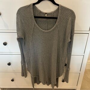 Free People Gray Thermal Long Sleeve